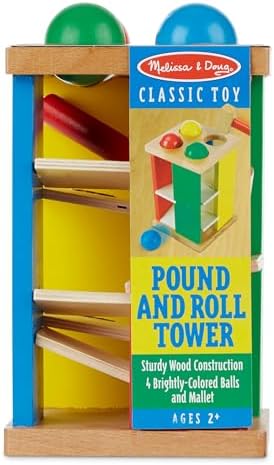 Melissa & Doug Melissa Doug Deluxe Pound and Roll Wooden Tower Toy With Hammer - Pound A
