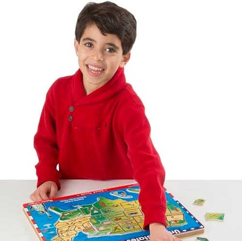 Melissa & Doug Melissa Doug USA Map Sound Puzzle - Wooden Puzzle With Sound Effects 40 pcs