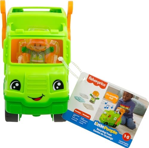 Fisher-Price Little People Musical Toddler Toy Recycling Truck Garbage Vehicle