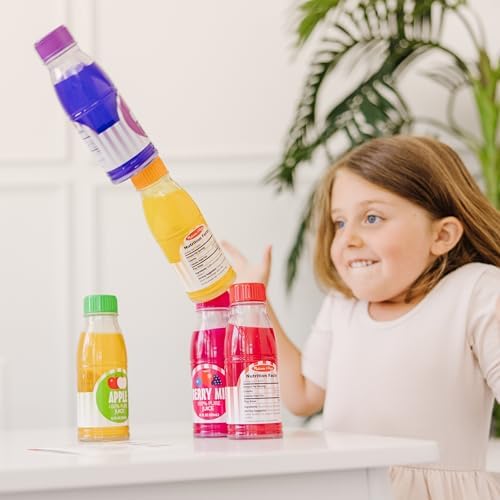 Melissa & Doug Melissa Doug Tip Sip Toy Juice Bottles and Activity Card 6 Pcs Pretend