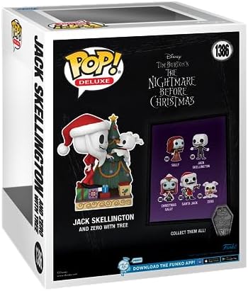 Funko POP Deluxe Disney The Nightmare Before Christmas 30th - Jack Skellington Zero with Tree - Disney The Nightmare Before Christmas - Collectable Vinyl Figure