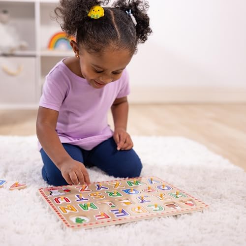 Melissa & Doug Melissa Doug Lift See Alphabet Wooden Peg Puzzle