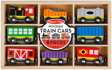 Melissa & Doug Melissa Doug Wooden Magnetic Train Cars - 8 Piece Educational and