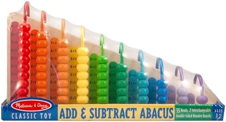 Melissa & Doug Melissa Doug Add Subtract Abacus - Educational Toy With 55 Colorful Beads