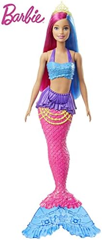 Barbie Dreamtopia Mermaid Doll with Pink Blue Hair Tail Plus Tiara Accessory