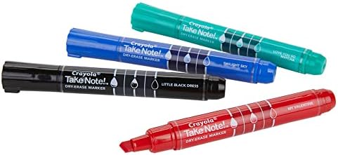 Crayola Take Note Chisel Tip Dry Erase Markers At Home Activities Broad Line Multicolor 4
