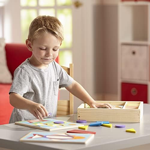 Melissa & Doug Melissa Doug Beginner Wooden Pattern Blocks Educational Toy With 5