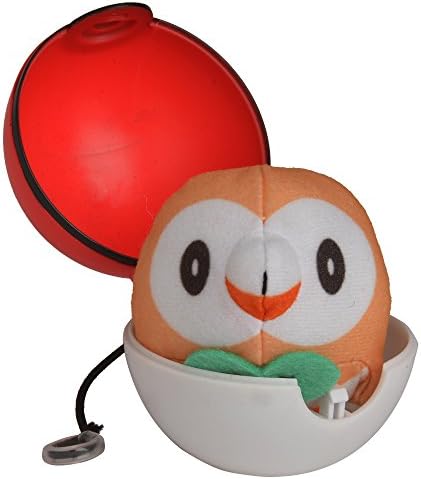 Pokemon Pop Action Poke Launcher with Launching Mini Rowlet Plush Poke Ball 95082