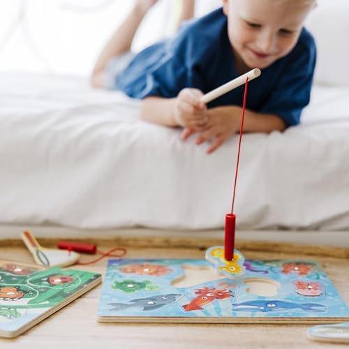 Melissa & Doug Melissa Doug Magnetic Wooden Fishing Game and Puzzle