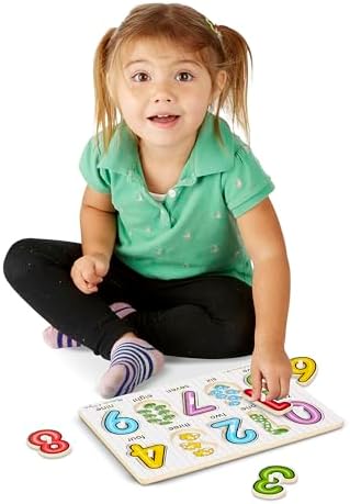 Melissa & Doug Melissa Doug Lift See Numbers Wooden Peg Puzzle - 10 Pieces - FSC Certified