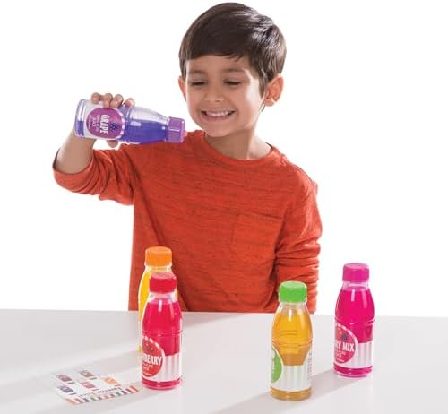 Melissa & Doug Melissa Doug Tip Sip Toy Juice Bottles and Activity Card 6 Pcs Pretend