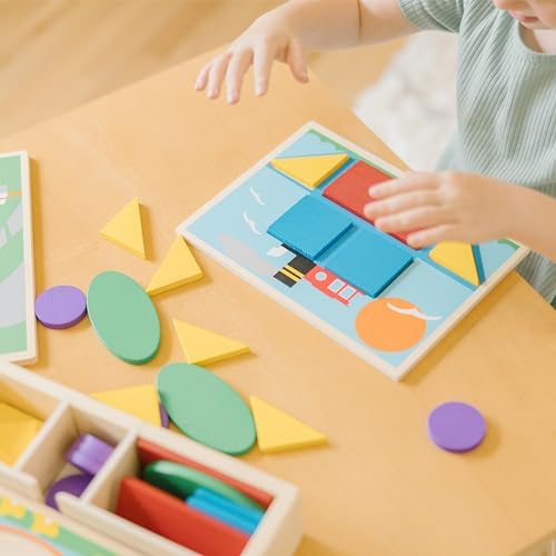 Melissa & Doug Melissa Doug Beginner Wooden Pattern Blocks Educational Toy With 5