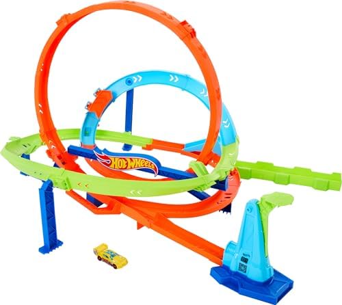 Hot Wheels Toy Car Track Set Action Loop Cyclone Challenge Playset
