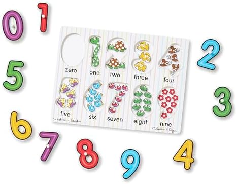 Melissa & Doug Melissa Doug Lift See Numbers Wooden Peg Puzzle - 10 Pieces - FSC Certified