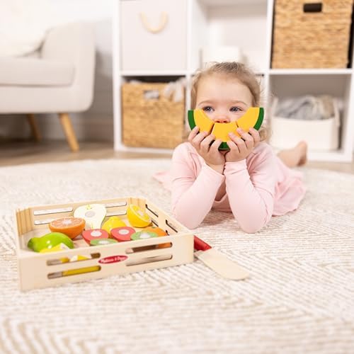 Melissa & Doug Melissa Doug Cutting Fruit Set - Wooden Play Food Kitchen Accessory Multi