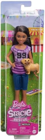 Barbie Ligaya Doll with Pet Dog from and Stacie to The Rescue Movie Dark Hair Doll