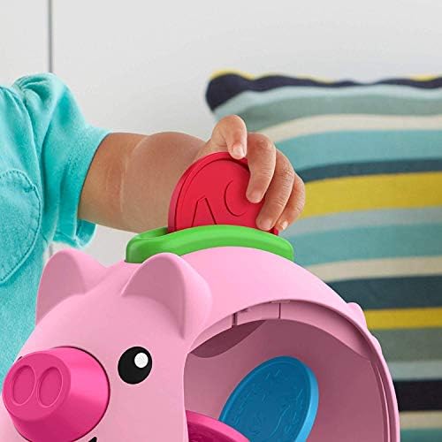 Fisher-Price Baby Musical Toy Laugh Learn Count Rumble Piggy Bank with Songs Motion for
