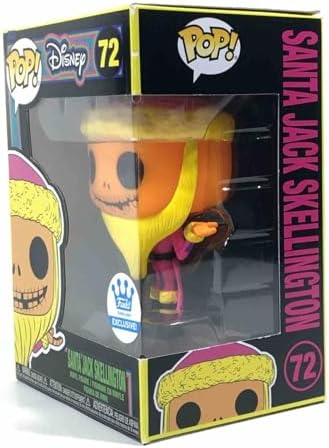 Funko Pop Santa Jack Skellington Blacklight 72 Protector and Box Include