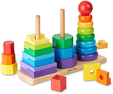 Melissa & Doug Melissa Doug Geometric Stacker - Wooden Educational Toy Wooden Shape