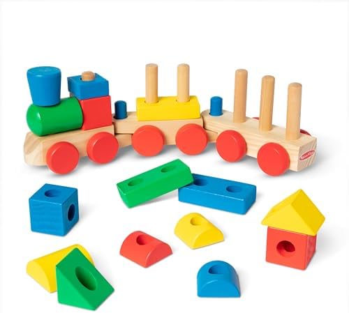 Melissa & Doug Melissa Doug Wooden Stacking Train Learning Toy Vehicle