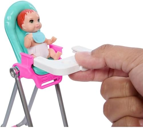 Barbie Skipper Doll Playset with Babysitting Set Themed to Mealtime Color-Change Toy Play