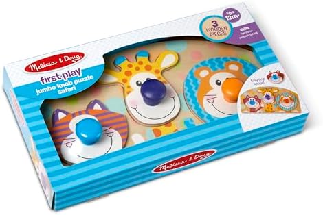 Melissa & Doug Melissa Doug First Play Wooden Jumbo Knob Farm Animal Puzzle 3 pcs