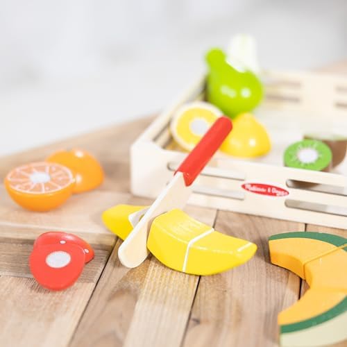 Melissa & Doug Melissa Doug Cutting Fruit Set - Wooden Play Food Kitchen Accessory Multi