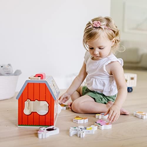 Melissa & Doug Melissa Doug Wooden Take-Along Barn Toy with Flip-Up Roof and Handle 10