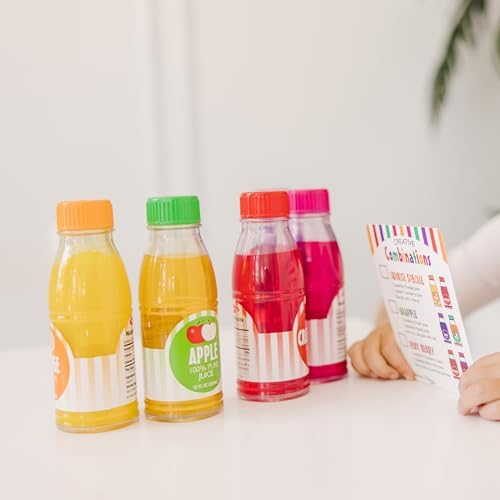 Melissa & Doug Melissa Doug Tip Sip Toy Juice Bottles and Activity Card 6 Pcs Pretend