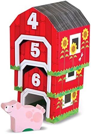 Melissa & Doug Melissa Doug Nesting and Sorting Barns and Animals With 6 Numbered Barns
