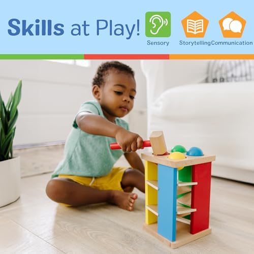 Melissa & Doug Melissa Doug Deluxe Pound and Roll Wooden Tower Toy With Hammer - Pound A