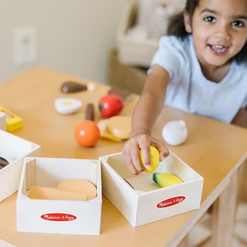 Melissa & Doug Melissa Doug Food Groups - 21 Wooden Pieces and 4 Crates Multi Play Food