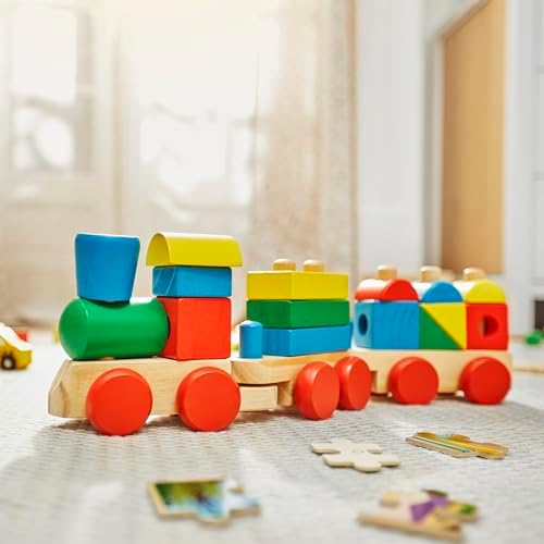 Melissa & Doug Melissa Doug Wooden Stacking Train Learning Toy Vehicle