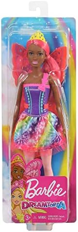 Barbie Dreamtopia Fairy Fashion Doll Pink Hair with Removable Skirt Headband Wings