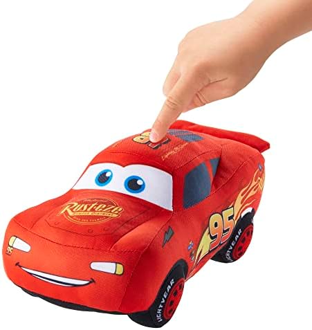 Mattel Disney Pixar Cars Lightning McQueen Talking Plush Toy Car with 10 Sounds 10-inch