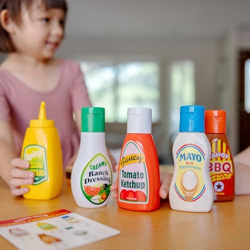 Melissa & Doug Melissa Doug 5-Piece Favorite Condiments Play Food Set Play Ketchup and