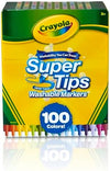 Crayola Super Tips Marker Set 100ct Fine Point Washable Markers Drawing Markers for