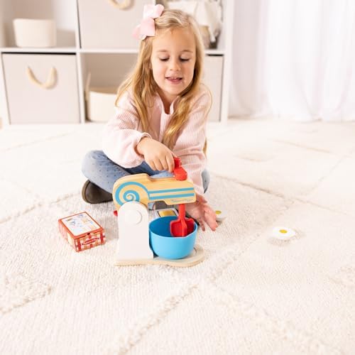 Melissa & Doug Melissa Doug Wooden Make-a-Cake Mixer Set 11 pcs - Play Food and Kitchen Kitchen Playset