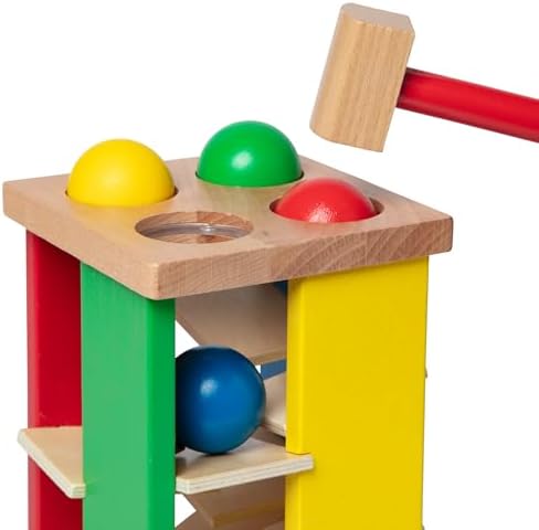 Melissa & Doug Melissa Doug Deluxe Pound and Roll Wooden Tower Toy With Hammer - Pound A