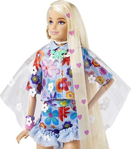 Barbie Extra Doll with Platinum Blonde Hair Blue Paisley-Print Jacket Pet Chihuahua