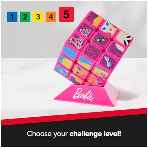 Rubik's Cube Barbie Cube Celebrating Barbie's 50th Anniversary Problem-Solving Brain Teaser Classic Color-Matching Puzzle