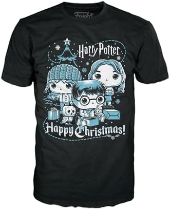 Funko Pop Boxed Tee Harry Potter Holiday - Ron Hermione Harry - XS