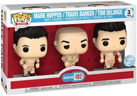 Funko POP Rocks Mark Hoppus Travis Barker Tom Delonge Vinyl Figure 3-Pack BLINK 182