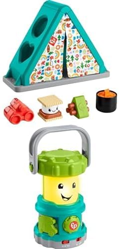 Fisher-Price Baby Developmental Toy S'More Shapes Camping Tent Block Sorting Activity for