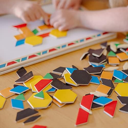 Melissa & Doug Melissa Doug Deluxe Wooden Magnetic Pattern Blocks Set - Educational Toy