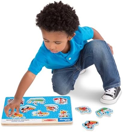 Melissa & Doug Melissa Doug Disney Mickey Mouse and Friends Vehicles Sound Puzzle