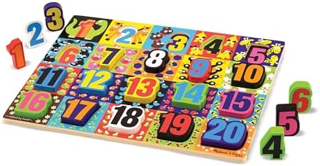 Melissa & Doug Melissa Doug Jumbo Numbers Wooden Chunky Puzzle 20 pcs