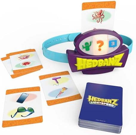 Spin Master Hedbanz Family Party Game Who Am I Lightspeed Edition 6068653