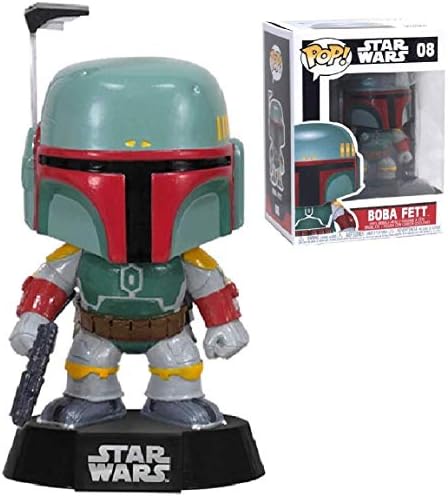 Funko Pop Star Wars Boba Fett 08 Vinyl Bobble-Head Figure Bundled with Pop Box Protector