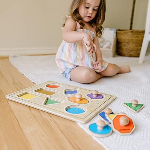 Melissa & Doug Melissa Doug Deluxe Jumbo Knob Wooden Puzzle - Geometric Shapes 8 pcs